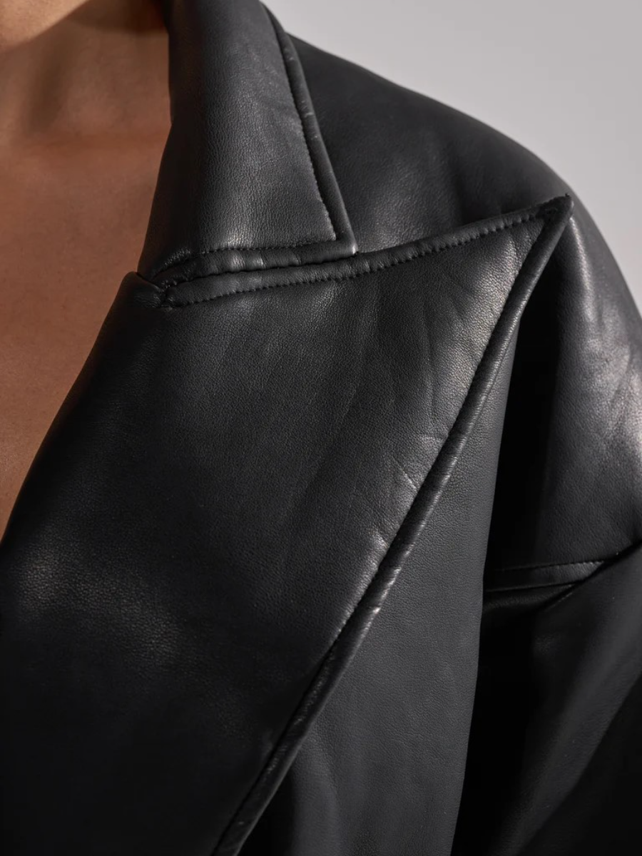 Leather trench coat