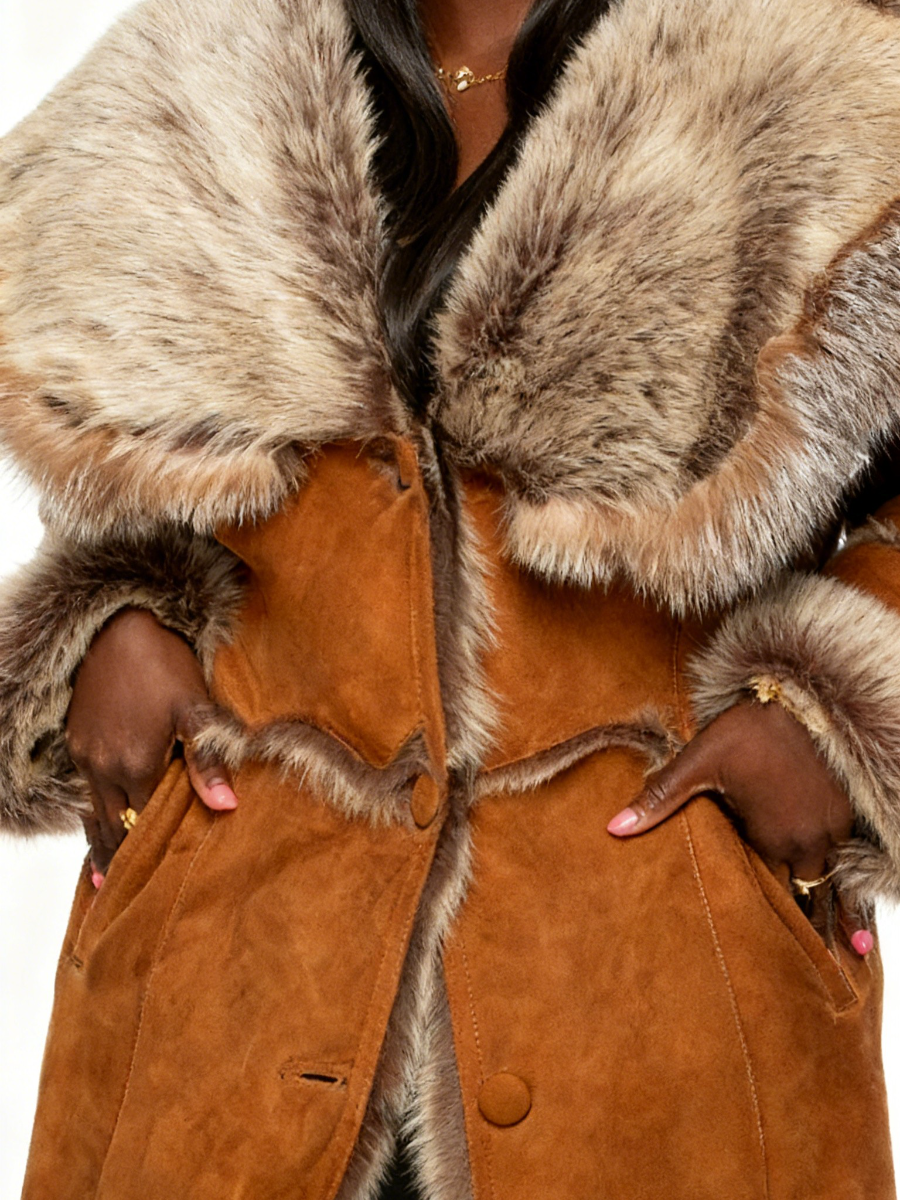 Brown hooded coat