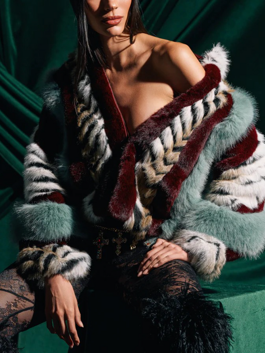 HAVE IT ALL PANELED FUR COAT