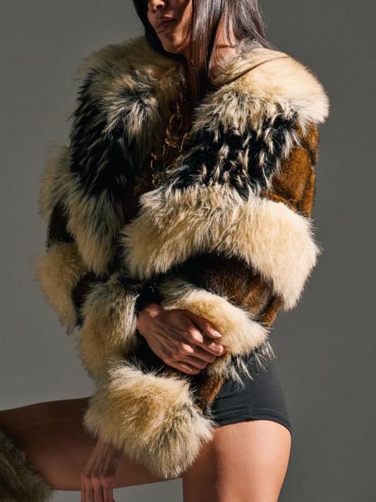 PORTIA CROPPED FAUX FUR JACKET