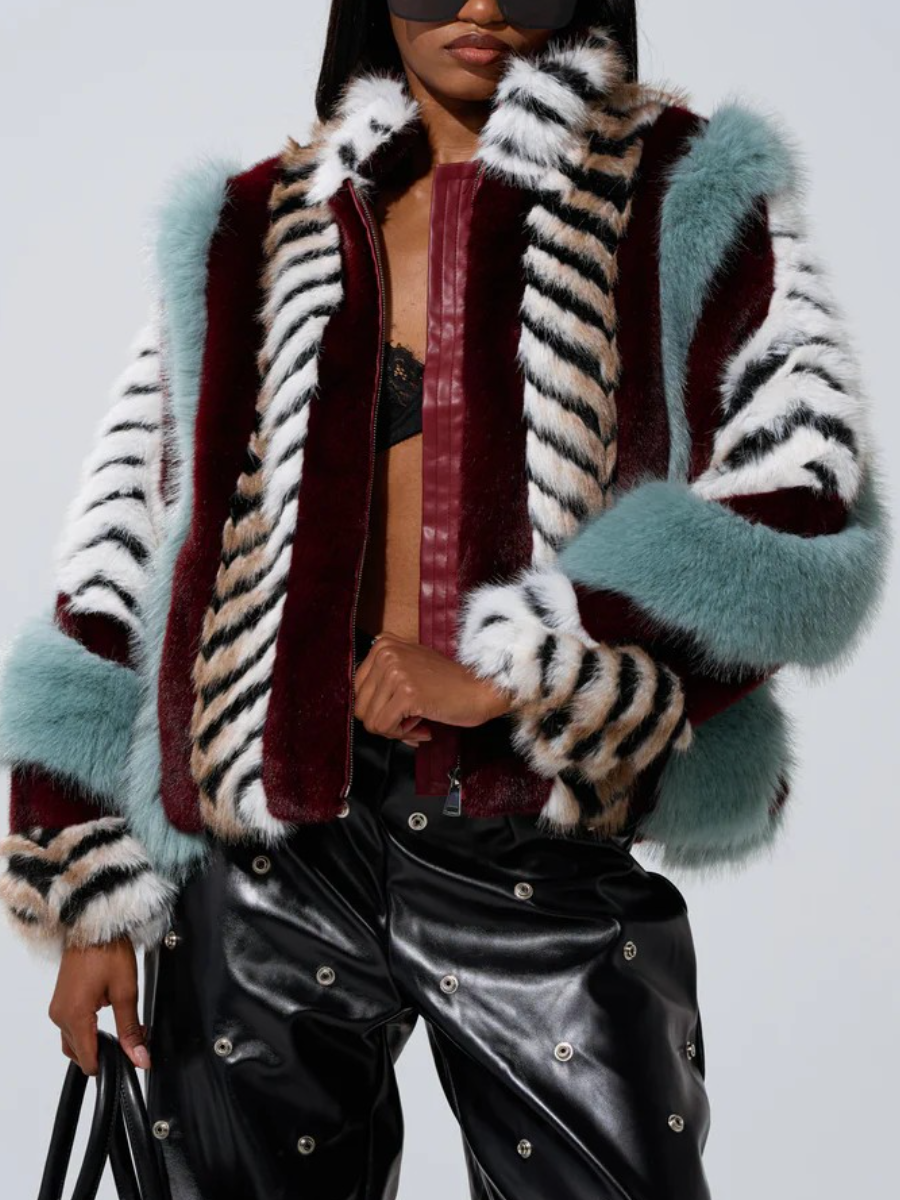 HAVE IT ALL PANELED FUR COAT