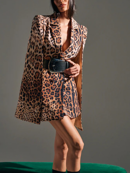 LEOPARD PRINT BLAZER DRESS
