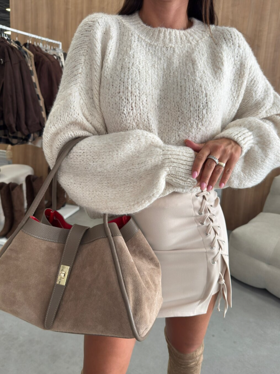 Wool-blend Sweater, Beige