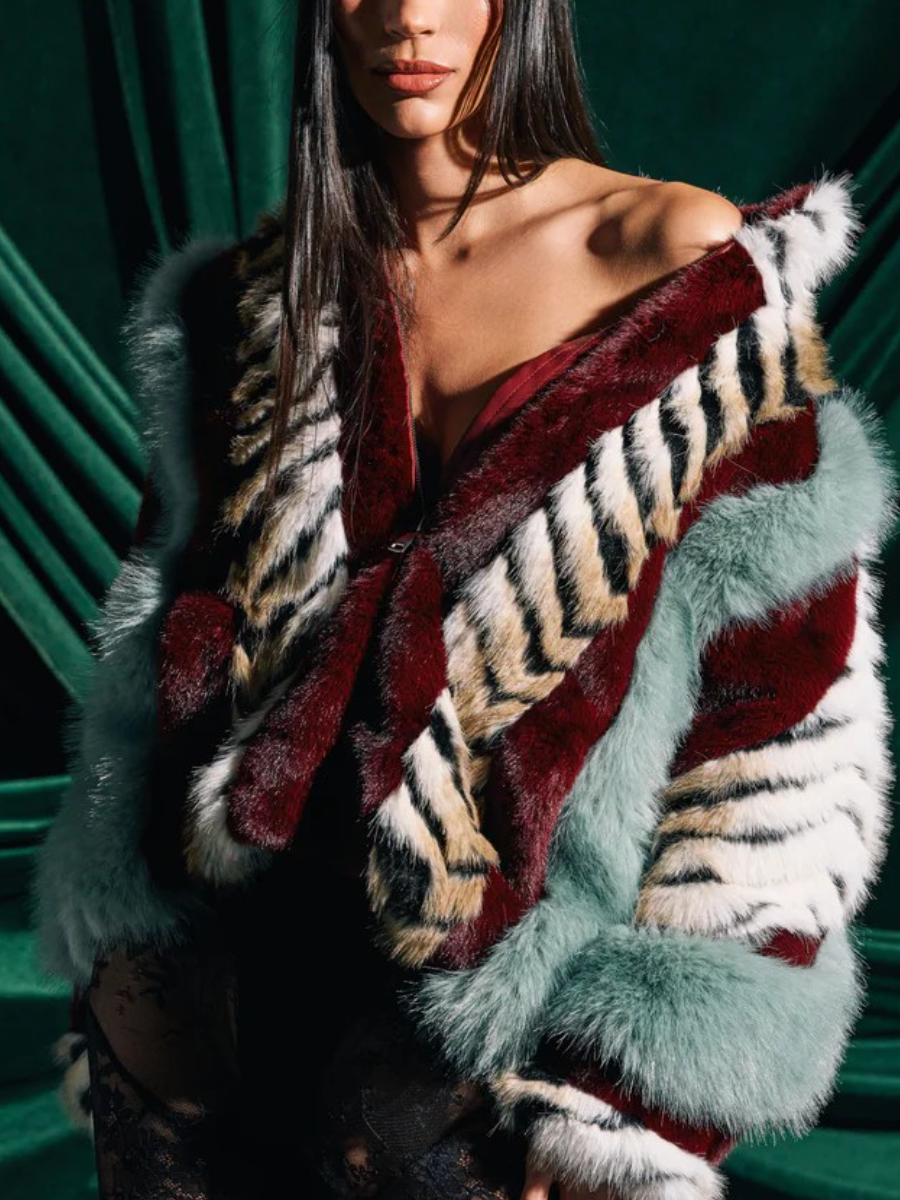 HAVE IT ALL PANELED FUR COAT