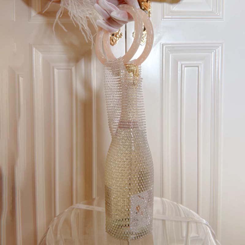 Woven Bag Crystal Bottle Tote