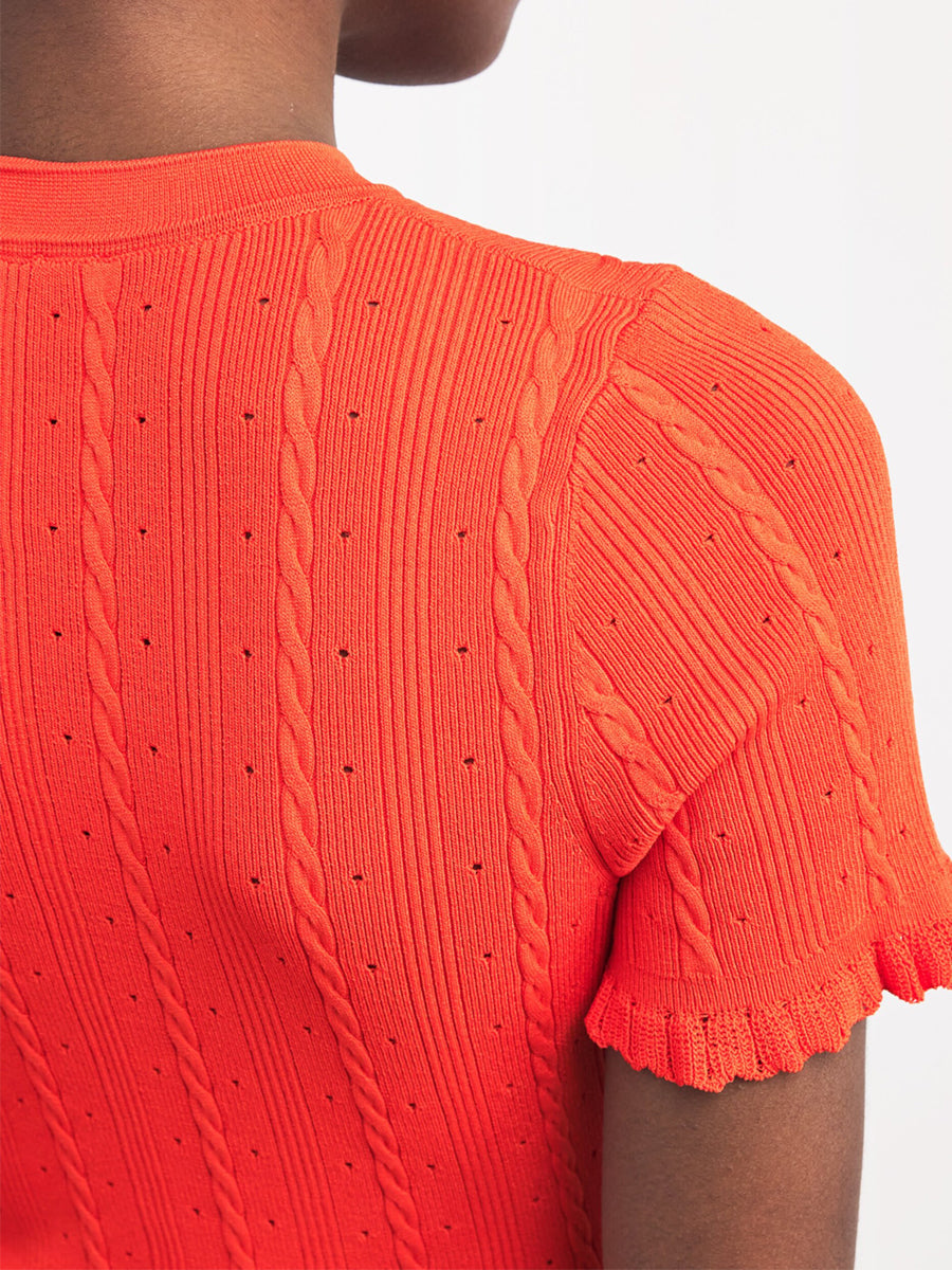 Threaded Single-breasted Knitted Dress