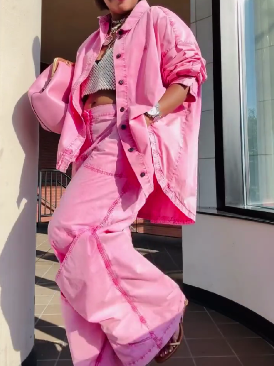 Pink Denim Suit