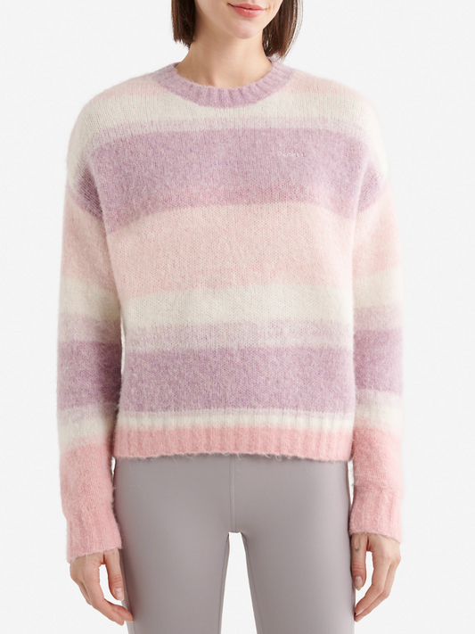 Pastel Striped Oversized Knit Cardigan