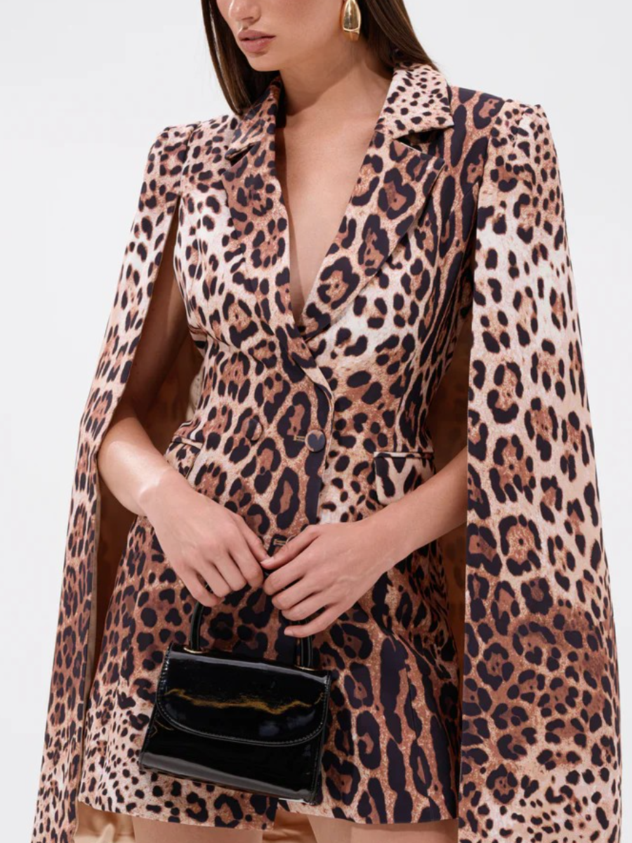LEOPARD PRINT BLAZER DRESS
