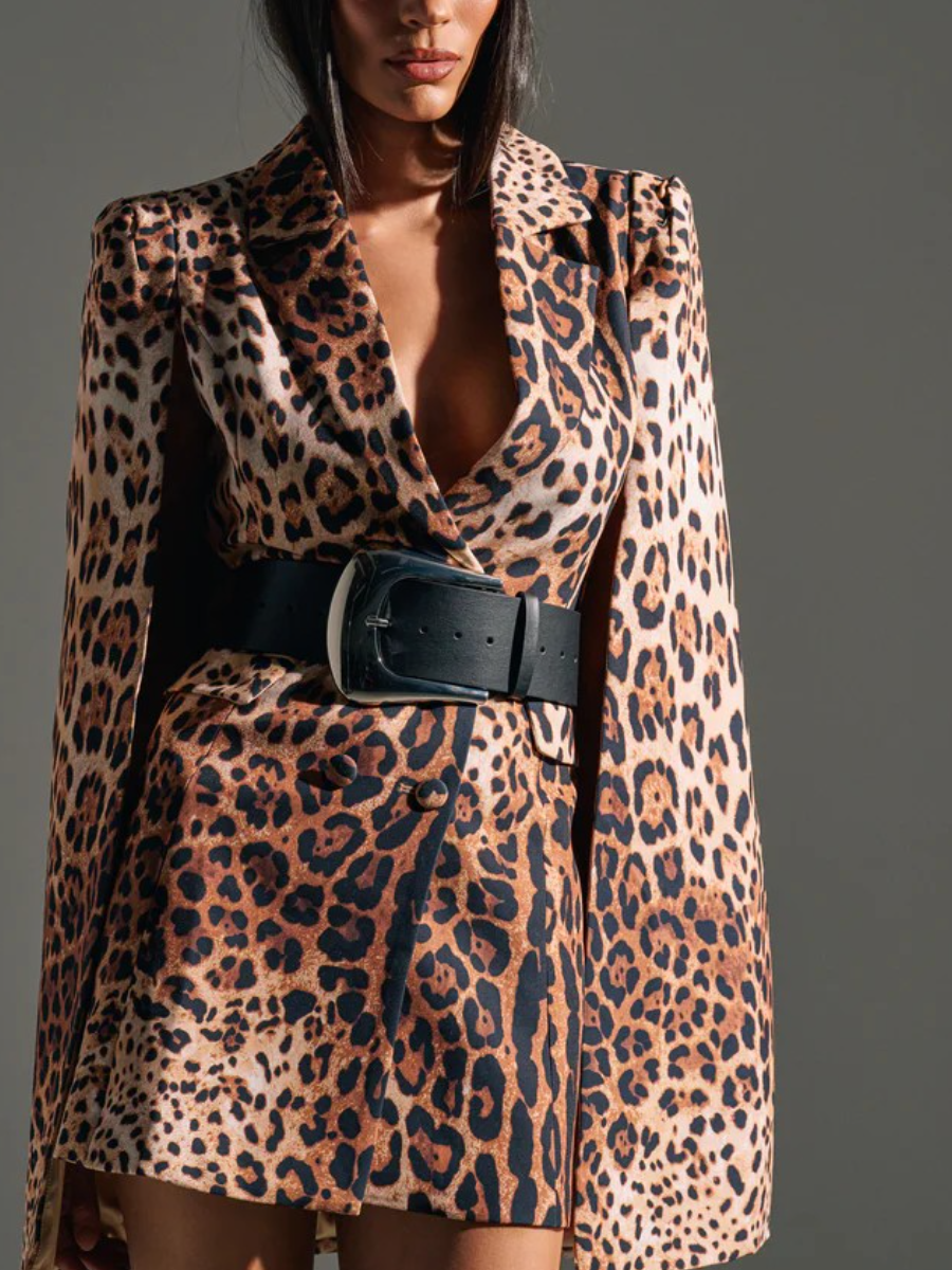 LEOPARD PRINT BLAZER DRESS