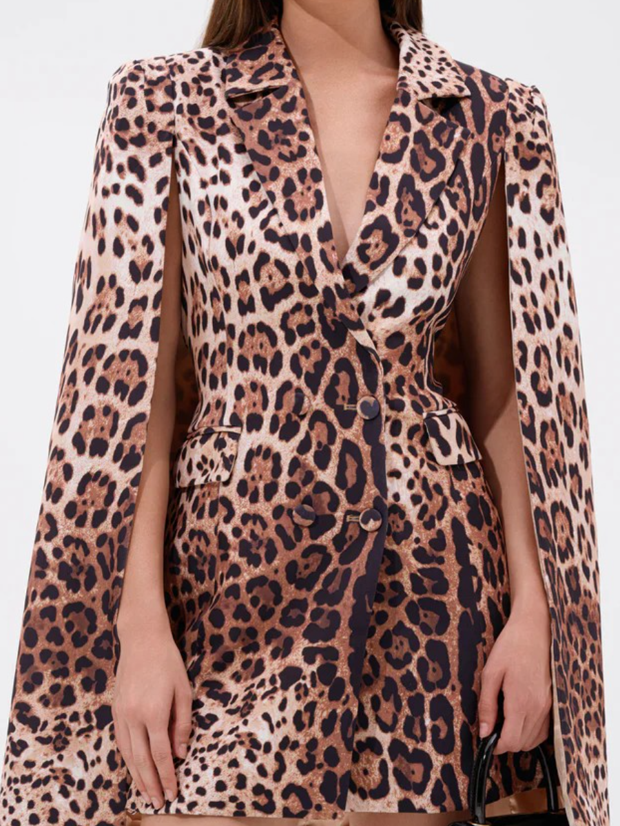 LEOPARD PRINT BLAZER DRESS