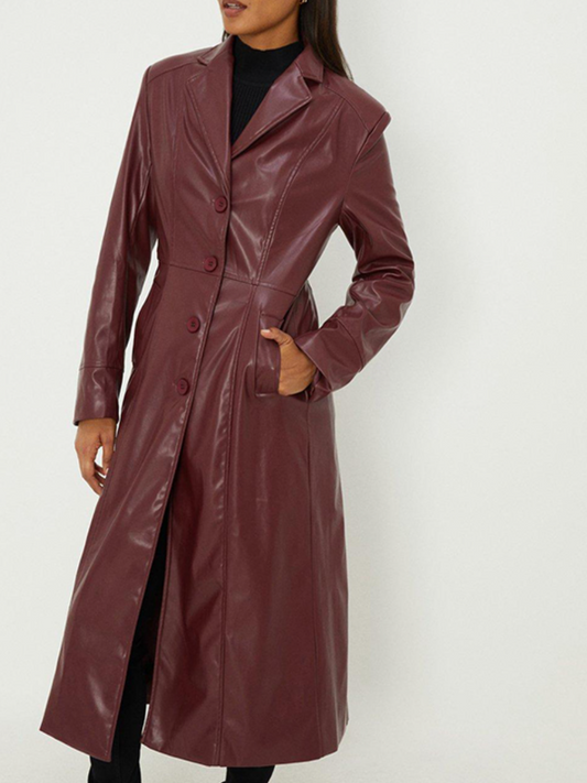 Baldechild Buckle Leather Coat