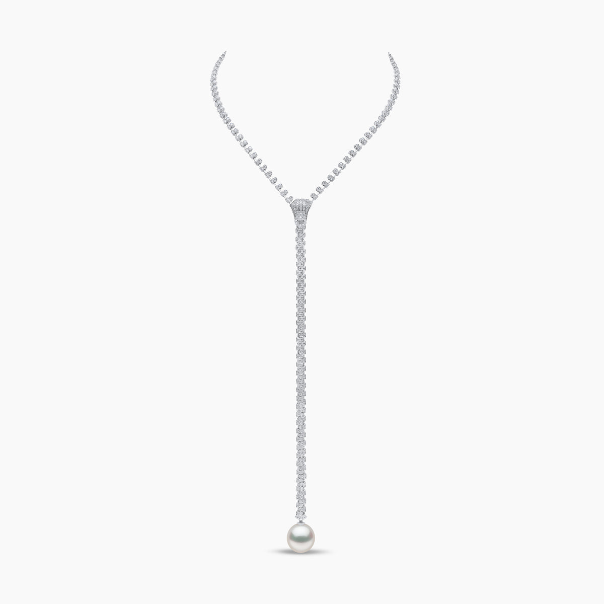 Pearl And Diamond Zip Necklace