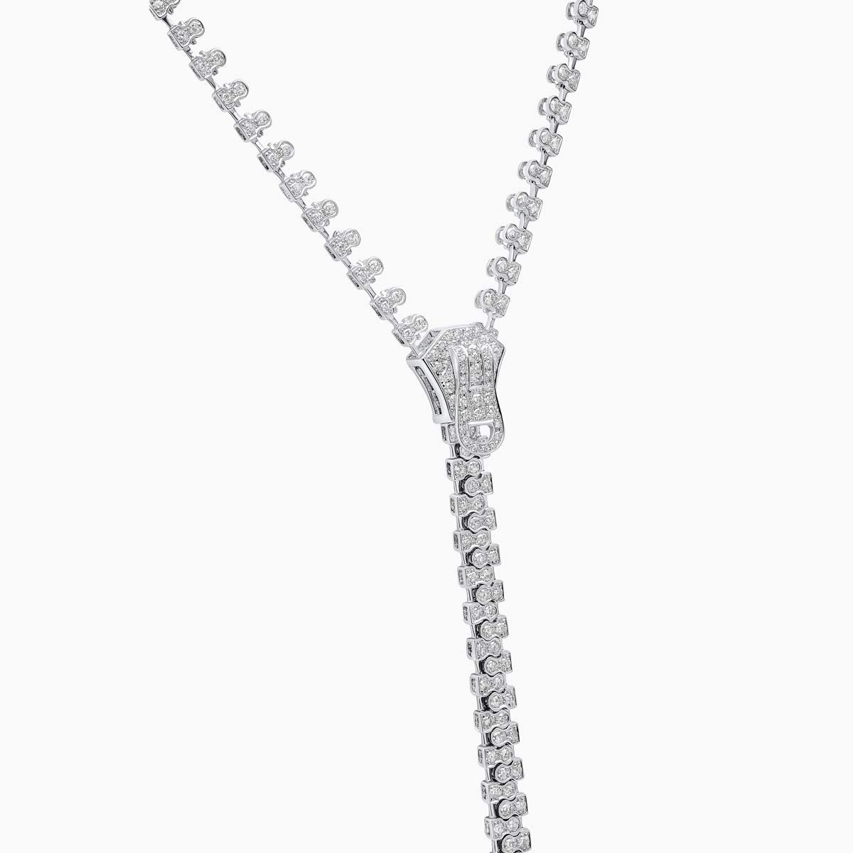 Pearl And Diamond Zip Necklace