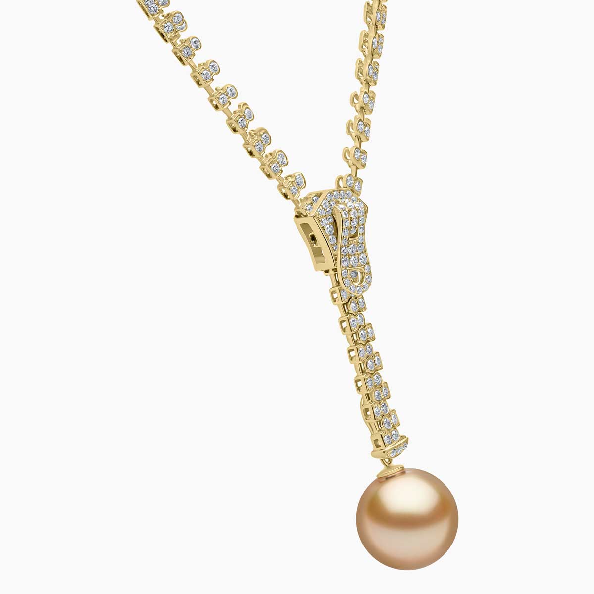 Pearl And Diamond Zip Necklace