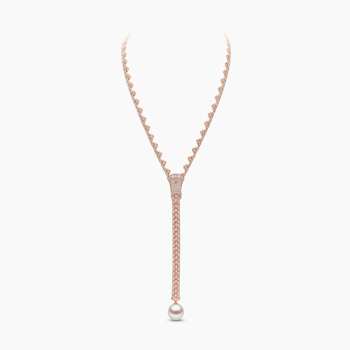Pearl And Diamond Zip Necklace
