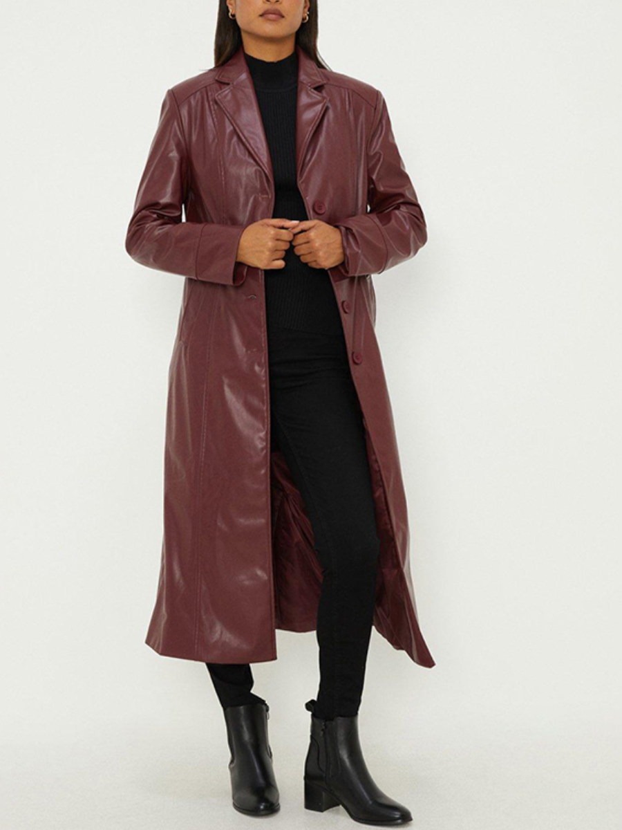 Baldechild Buckle Leather Coat