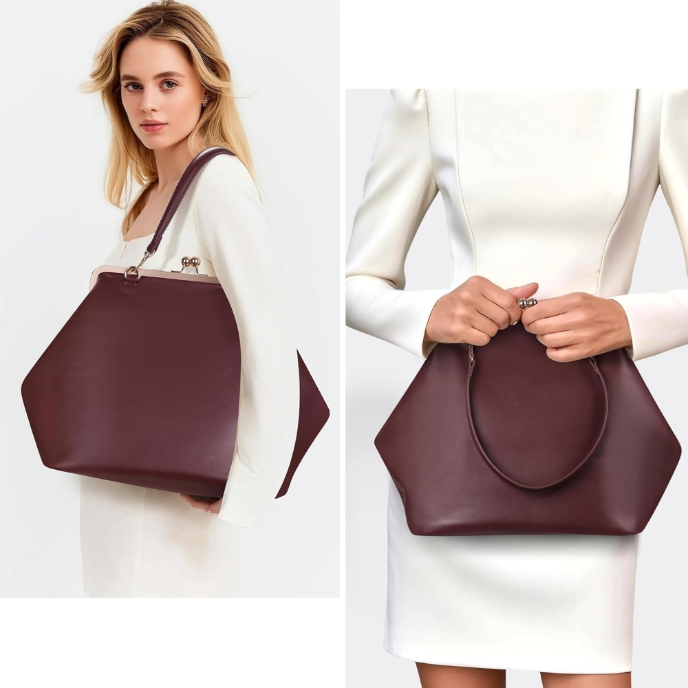 Soft And Comfortable Eco-friendly Kiss Lock Handbag