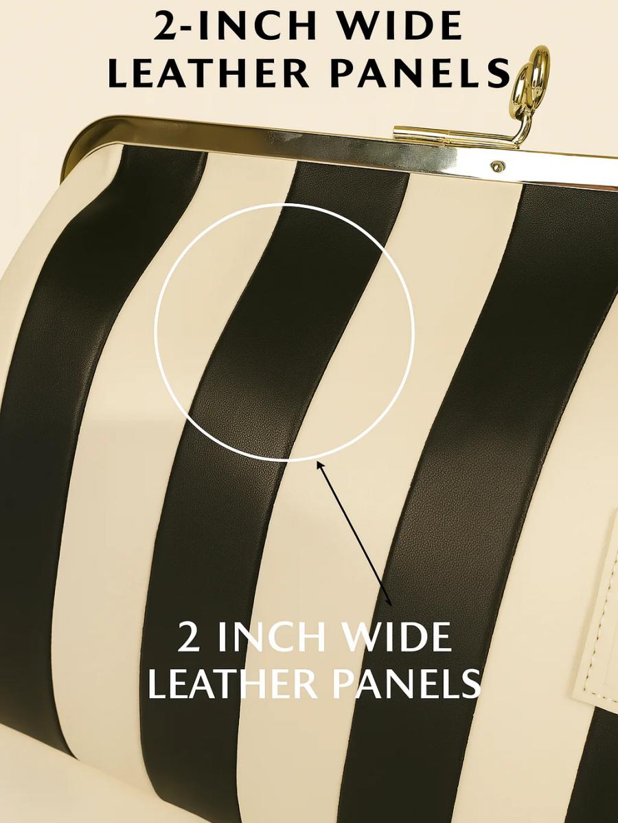 Embossed Premium Leather Kisslock Frame Bag