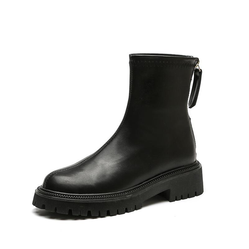 Autumn And Winter New Martin Boots Fashion Round Head Thick Bottom